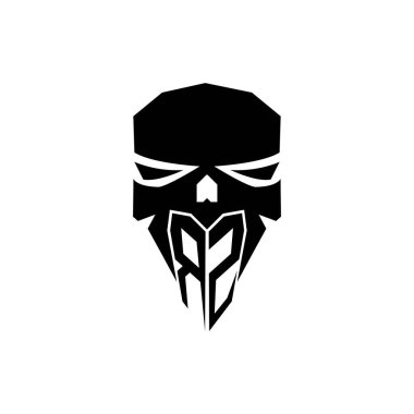 RZ ilk ESport oyun logosu. Modern kafa Kafatası şablon vektör logosu