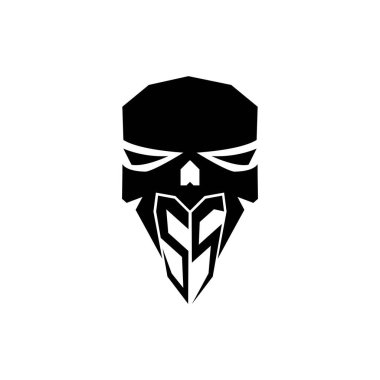 SS Başlangıç ESport oyun logosu. Modern kafa Kafatası şablon vektör logosu