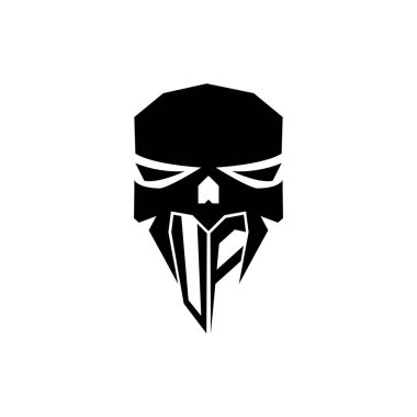 UF ESport 'un ilk oyun logosu. Modern kafa Kafatası şablon vektör logosu