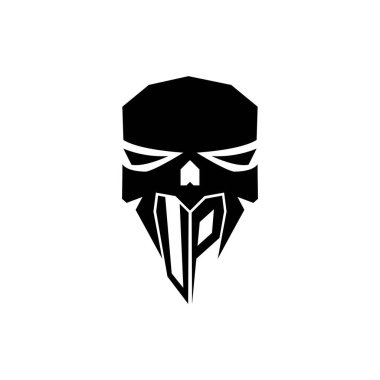 UP İlk ESport oyun logosu. Modern kafa Kafatası şablon vektör logosu