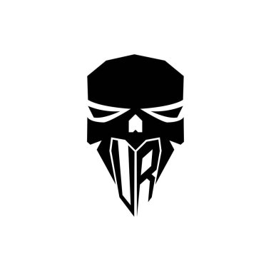 UR İlk ESport oyun logosu. Modern kafa Kafatası şablon vektör logosu