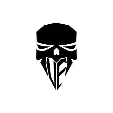 VE İlk ESport oyun logosu. Modern kafa Kafatası şablon vektör logosu