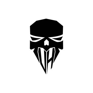 VH İlk ESport oyun logosu. Modern kafa Kafatası şablon vektör logosu