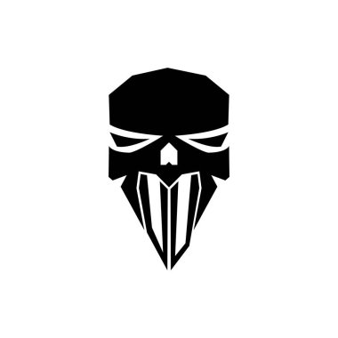 VU ESport 'un ilk oyun logosu. Modern kafa Kafatası şablon vektör logosu