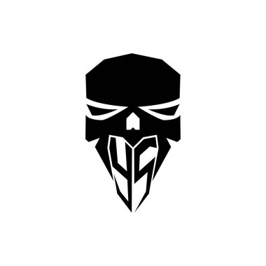 YS Başlangıç ESport oyun logosu. Modern kafa Kafatası şablon vektör logosu