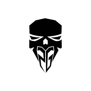 ZG İlk ESport oyun logosu. Modern kafa Kafatası şablon vektör logosu
