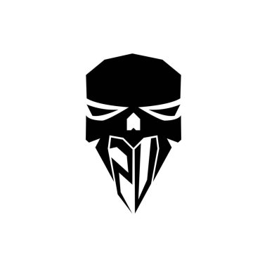 ZV İlk ESport oyun logosu. Modern kafa Kafatası şablon vektör logosu