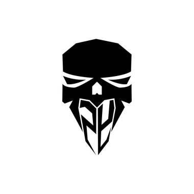 ZY İlk ESport oyun logosu. Modern kafa Kafatası şablon vektör logosu