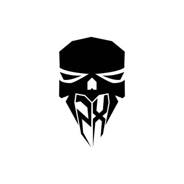 ZX İlk ESport oyun logosu. Modern kafa Kafatası şablon vektör logosu