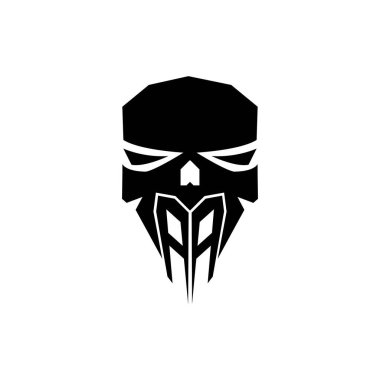 AA Başlangıç ESport oyun logosu. Modern kafa Kafatası şablon vektör logosu