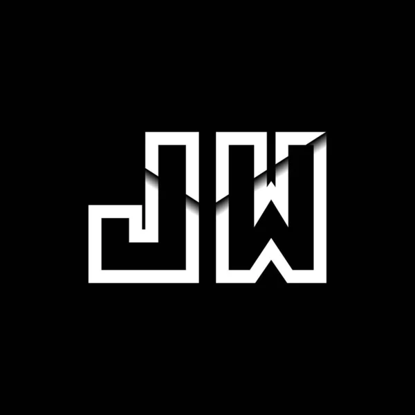 Jwモノグラムロゴレターメッセージエンベロープアイコン形状テンプレートベクトル — ストックベクタ