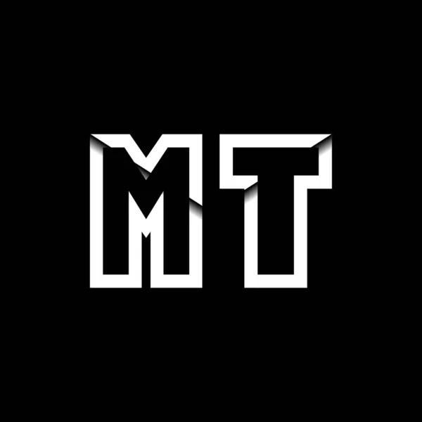 Mtモノグラムロゴレターメッセージエンベロープアイコン形状テンプレートベクトル — ストックベクタ