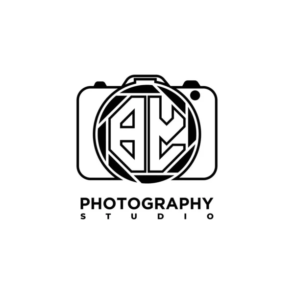 Logo Letter Geometric Photograph Camera Shape Template Vector — 스톡 벡터