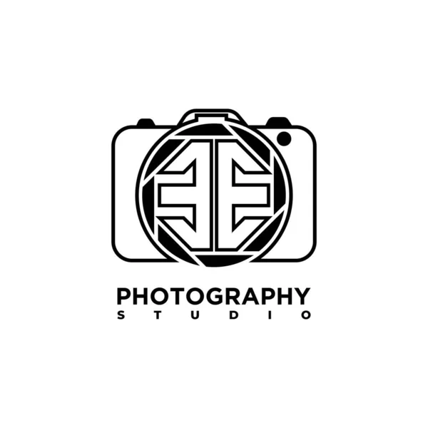 Logo Lettre Photographie Géométrique Forme Appareil Photo Modèle Vecteur — Image vectorielle