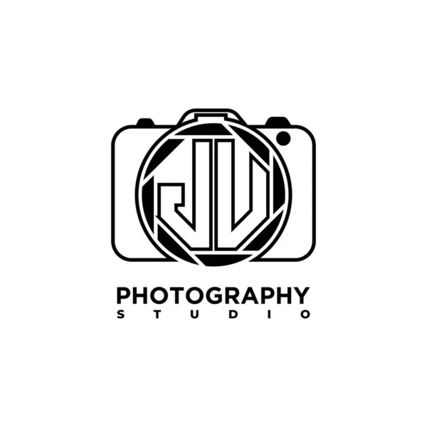 Logo Letter Geometric Photograph Camera Shape Style Template Vector — Stock Vector