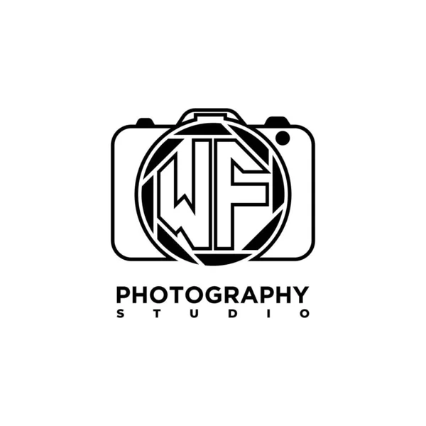 Logo Lettre Géométrique Photographie Forme Appareil Photo Modèle Vecteur — Image vectorielle