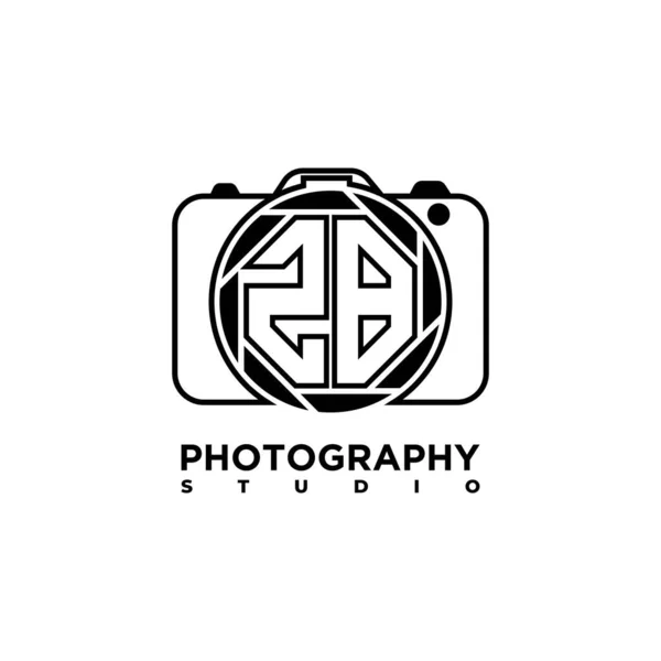 Logo Lettre Géométrique Photographie Forme Appareil Photo Modèle Vecteur — Image vectorielle