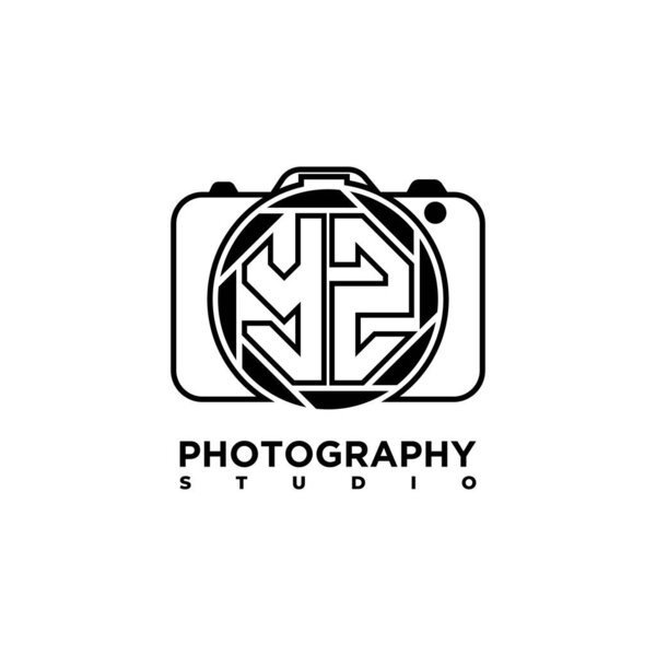 YZ Logo letter Geometric Photograph Camera shape style template vector