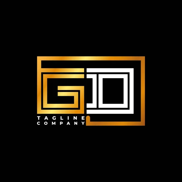 Logo Písmeno Monogram Tvar Čára Zlatý Vektor Šablony Obchodní Společnost — Stockový vektor
