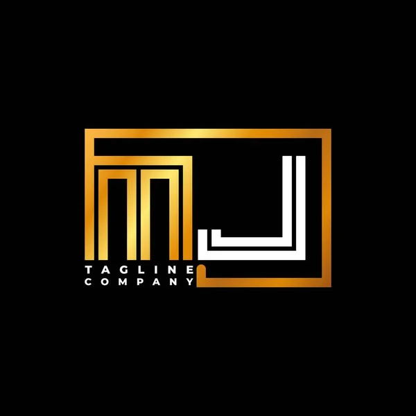 Λογότυπο Γράμμα Μονόγραμμα Σχήμα Γραμμή Χρυσό Διανυσματικό Πρότυπο Εταιρεία Μονογραφημάτων — Διανυσματικό Αρχείο