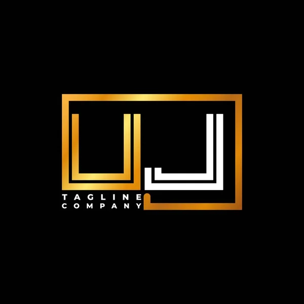 Logo Harfi Monogram Şekil Çizgisi Altın Vektör Şablonu Monogram Şirketi — Stok Vektör