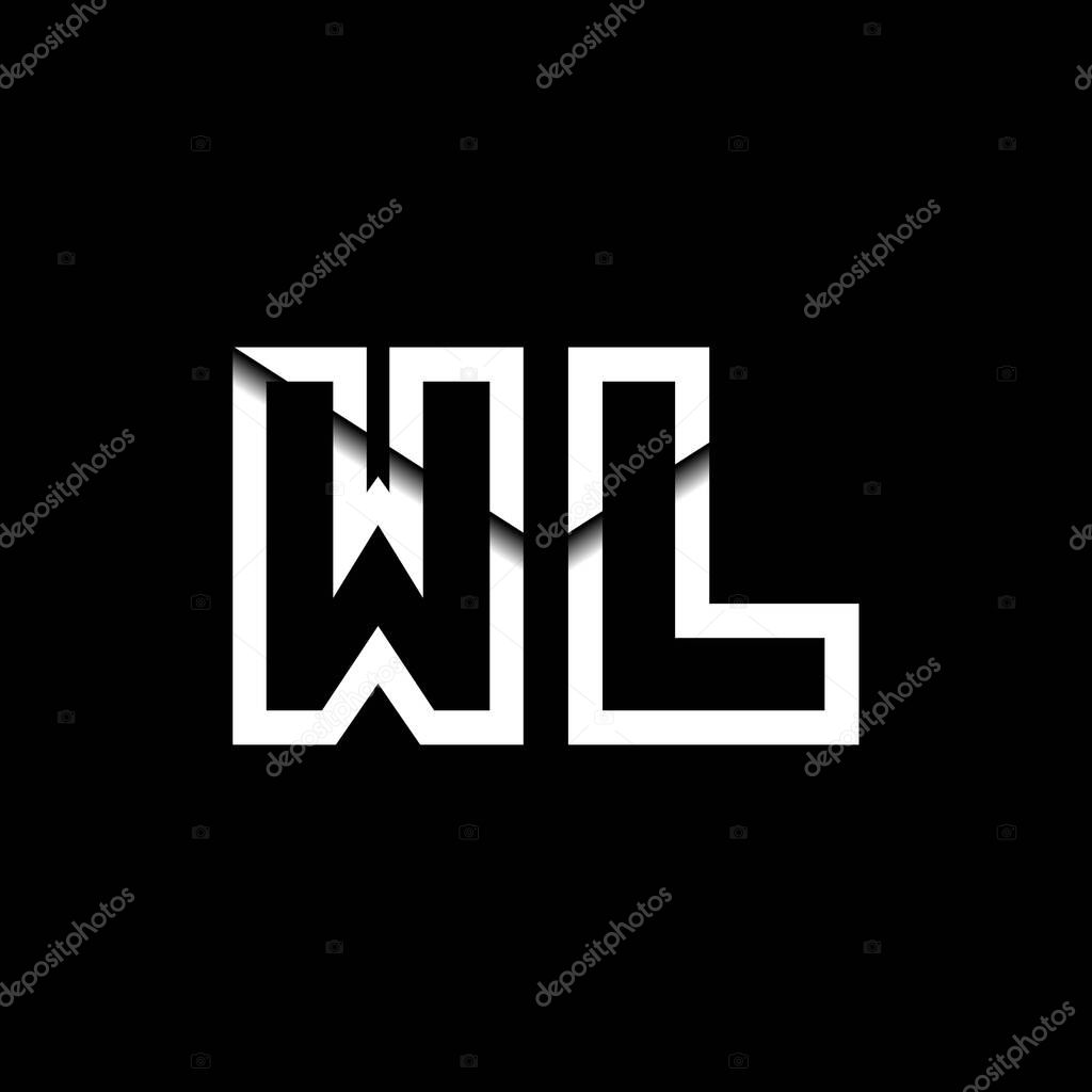 WL Monogram Logo letter Message Envelope Icon Shape Style template vector