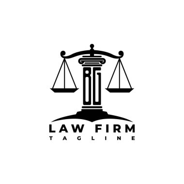 BG Monogram Logo Harf Sütunları Geometrik biçim vektörü, Hukuk Firması