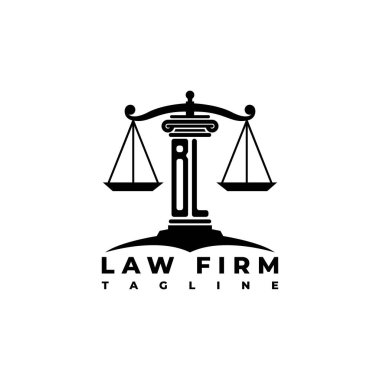 BL Monogram Logo Harf Sütunları Geometrik biçim vektörü, Hukuk Firması