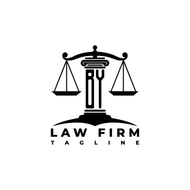 Monogram Logo Harf Sütunları Geometrik biçim vektörü, Hukuk Firması