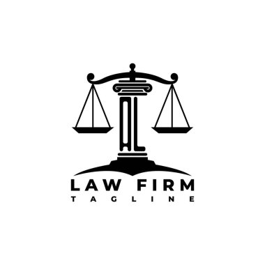 AL Monogram Logo Harf Sütunları Geometrik biçim vektörü, Hukuk Firması