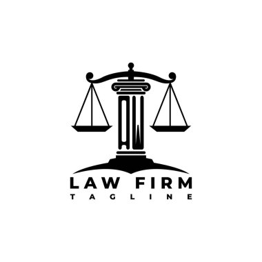 AW Monogram Logo Harf Sütunları Geometrik biçim vektörü, Hukuk Firması