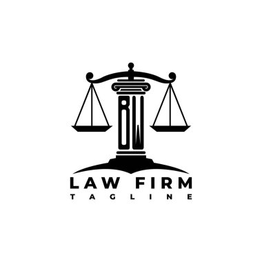 BW Monogram Logo Harf Sütunları Geometrik biçim vektörü, Hukuk Firması