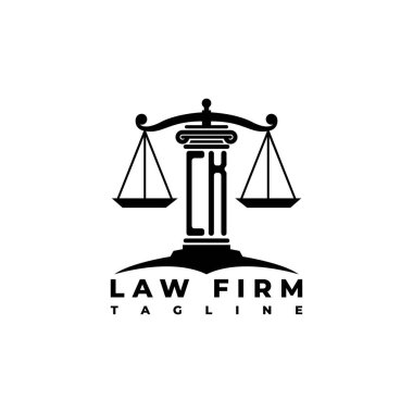 CK Monogram Logo Harf Sütunları Geometrik biçim vektörü, Hukuk Firması