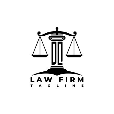 DQ Monogram Logo Harfi Sütunları Geometrik biçim vektörü, Hukuk Firması