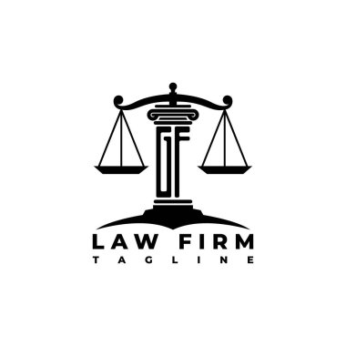 GF Monogram Logo Harf Sütunları Geometrik biçim vektörü, Hukuk Firması