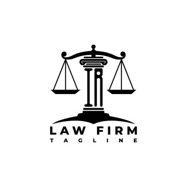 IR Monogram Logo Harf Sütunları Geometrik biçim vektörü, Hukuk Firması