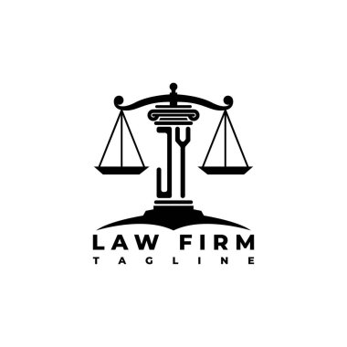 JY Monogram Logo Harfi Sütunları Geometrik biçim vektörü, Hukuk Firması