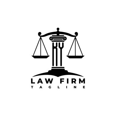 KY Monogram Logo Harf Sütunları Geometrik biçim vektörü, Hukuk Firması