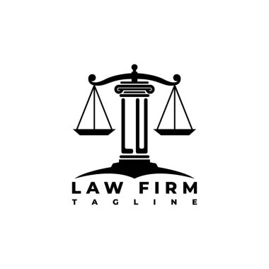 LU Monogram Logo Harf Sütunları Geometrik biçim vektörü, Hukuk Firması