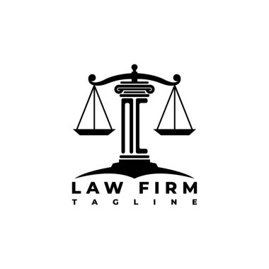 NC Monogram Logo Harf Sütunları Geometrik biçim vektörü, Hukuk Firması