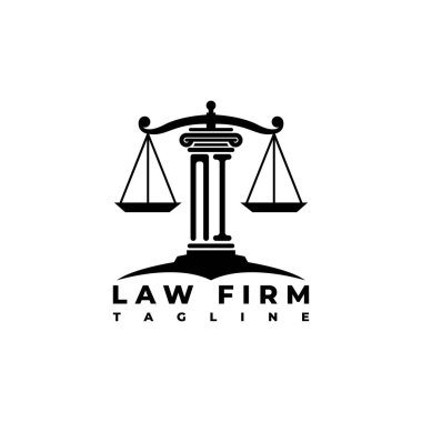 NI Monogram Harf Sütunları Geometrik biçim vektörü, Hukuk Firması