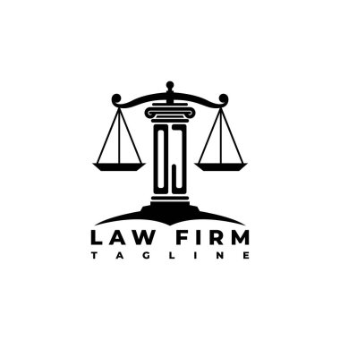 OJ Monogram Logo Harf Sütunları Geometrik biçim vektörü, Hukuk Firması