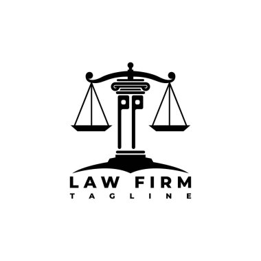 PP Monogram Logo Harfi Sütunları Geometrik biçim vektörü, Hukuk Firması