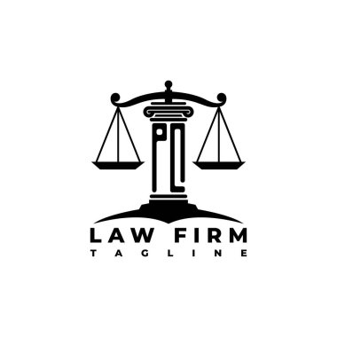 PQ Monogram Logo Harf Sütunları Geometrik biçim vektörü, Hukuk Firması