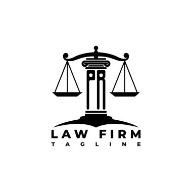 PR Monogram Harf Sütunları Geometrik biçim vektörü, Hukuk Firması