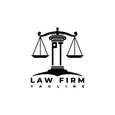 PT Monogram Logo Harfi Sütunları Geometrik biçim vektörü, Hukuk Firması