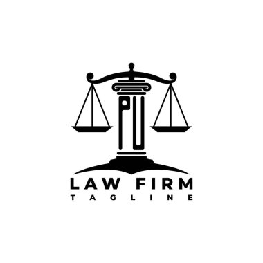 PU Monogram Logo Harf Sütunları Geometrik biçim vektörü, Hukuk Firması