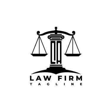 QA Monogram Logo Harf Sütunları Geometrik biçim vektörü, Hukuk Firması