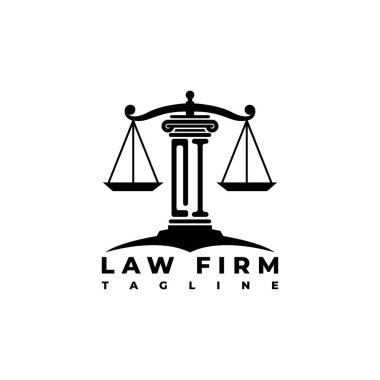 QI Monogram Logo Harf Sütunları Geometrik biçim vektörü, Hukuk Firması