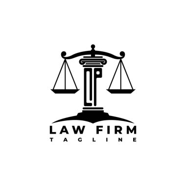 QP Monogram Logo Harf Sütunları Geometrik biçim vektörü, Hukuk Firması